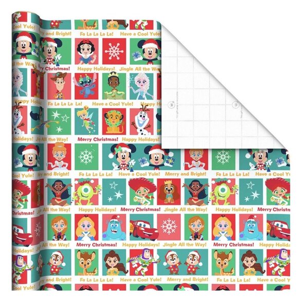 Hallmark Wrapping Paper Disney 100 Years Of Wonder Jumbo Roll Christmas 70 sq ft - Picture 2 of 5